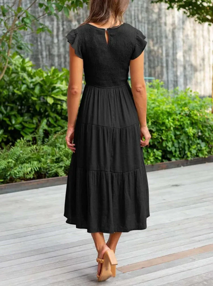 Elegante zomerjurk - ruches, zakken