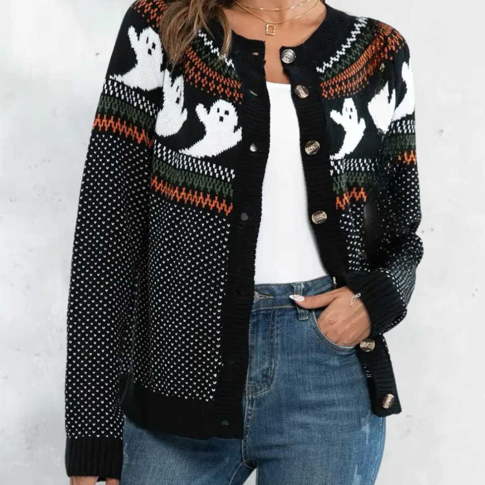 Marika - betoverend vest met spookmotief