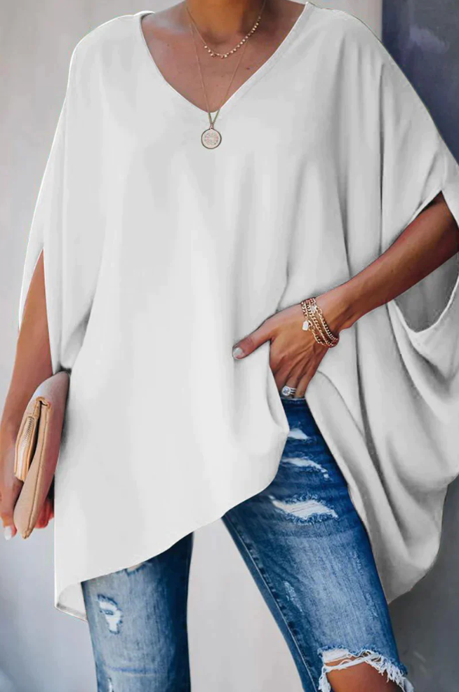 Elegante wijde damesblouse voor de zomer