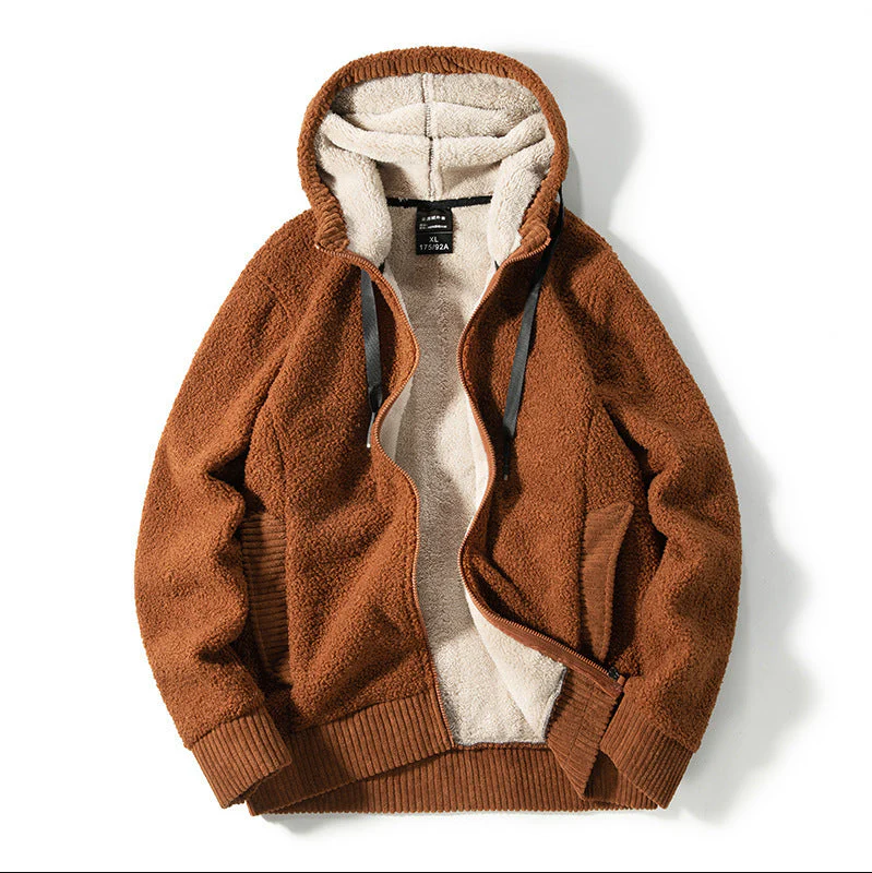Warm gevoerde herenhoodie met rits