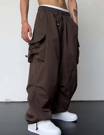 Cargobroek | losse pasvorm | trekkoord | wijde broek | herenkleding