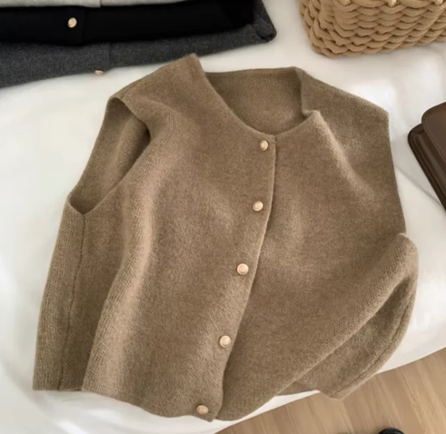 Annabeth gebreid mouwloos vest