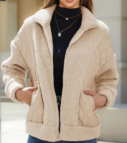 Gabriela | cosy gewatteerd sherpa damesjack