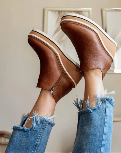 Enkellaarsjes met sleehak voor dames