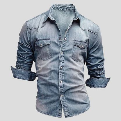 Peter - denim overhemd met lange mouwen