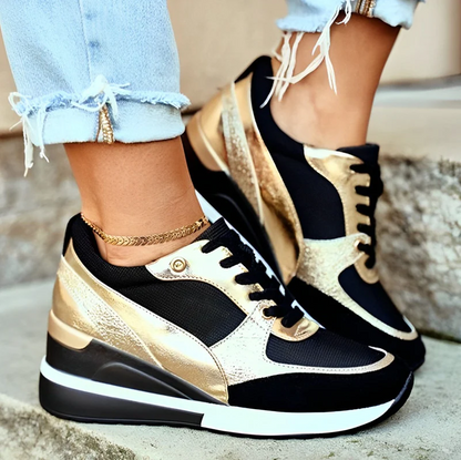 Amelia - wedge sneakers met vetersluiting sportief