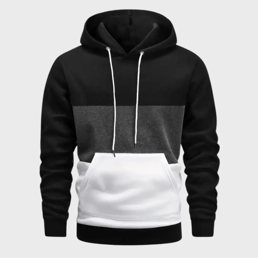 Herenhoodie met kleurblokken