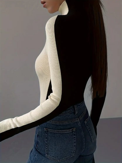 Joie - stijlvolle coltrui met colourblock-design