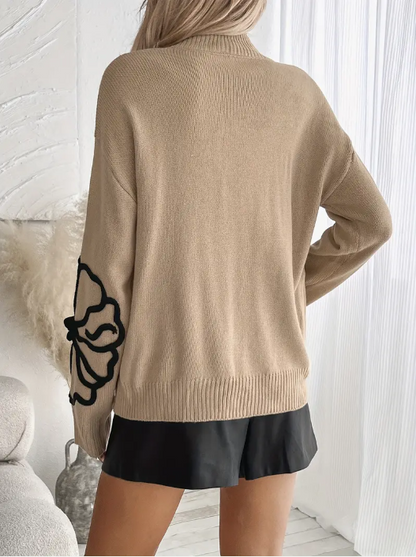 Kelsey - gebreide trui met bloemenborduurwerk