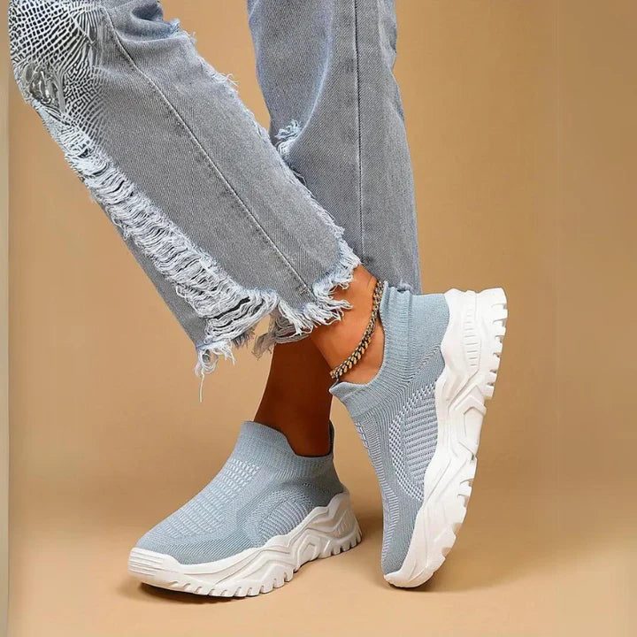 Slip-on sneakers, gebreid, ademend, orthopedische schoenen, damessneakers