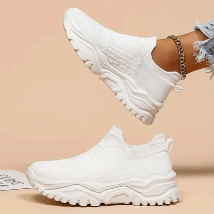 Slip-on sneakers, gebreid, ademend, orthopedische schoenen, damessneakers