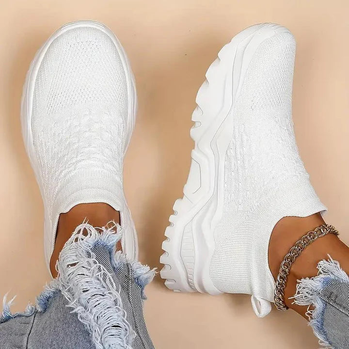 Slip-on sneakers, gebreid, ademend, orthopedische schoenen, damessneakers