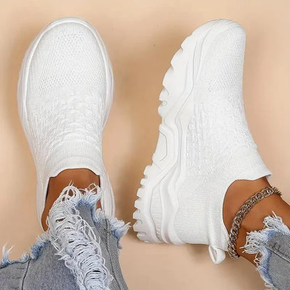 Slip-on sneakers, gebreid, ademend, orthopedische schoenen, damessneakers