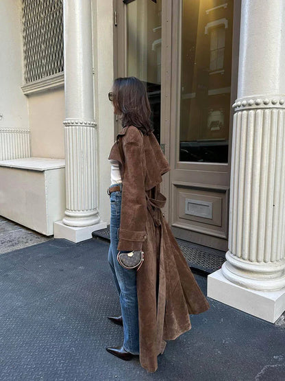 Farnza - suède trenchcoat