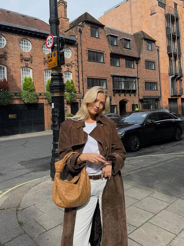 Farnza - suède trenchcoat