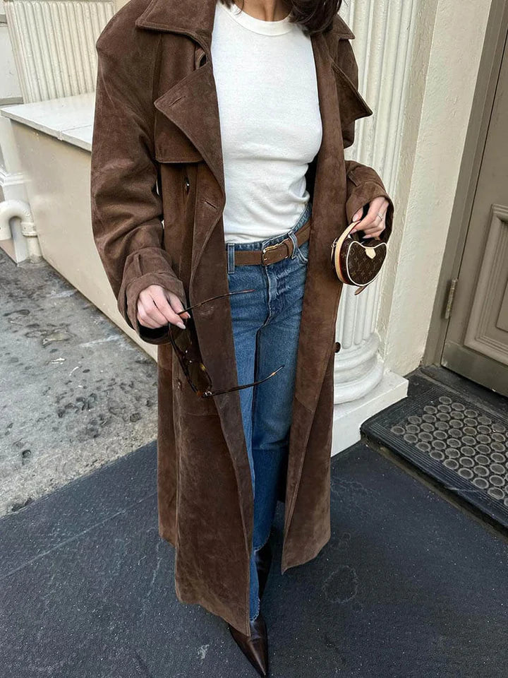Farnza - suède trenchcoat