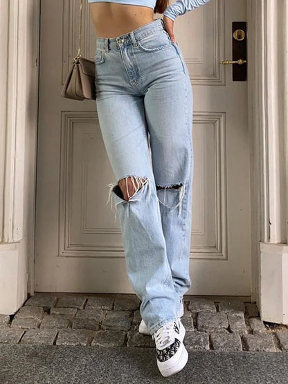 Raelyn - damesmode gescheurde jeans