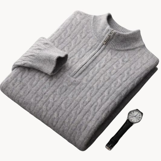Robert - premium soft fabric herentrui met halve rits