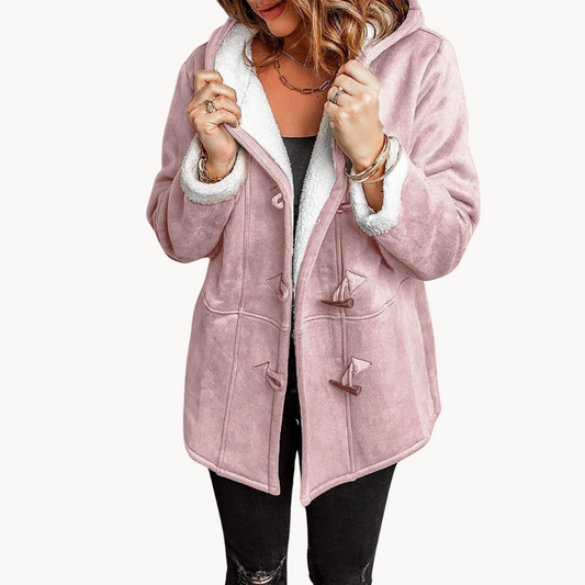 Melanie - warme & knusse fleece damesjas met capuchon