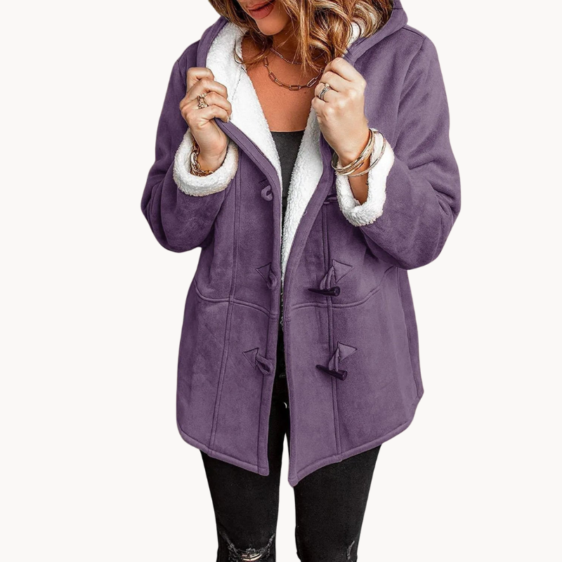 Melanie - warme & knusse fleece damesjas met capuchon