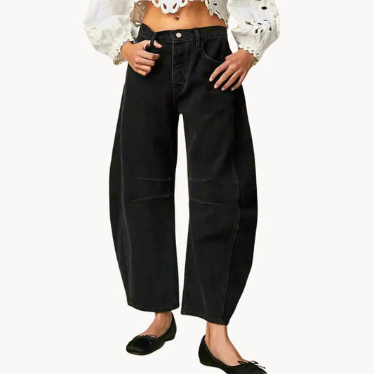 Thea - vintage wassing knie streep detail damesbroek