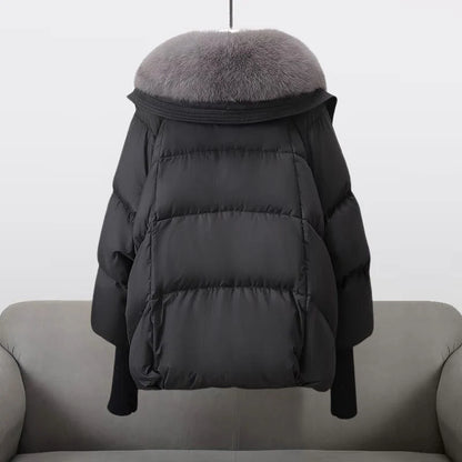 Eliza - glamorous donsjack met imitatiebontkraag voor dames