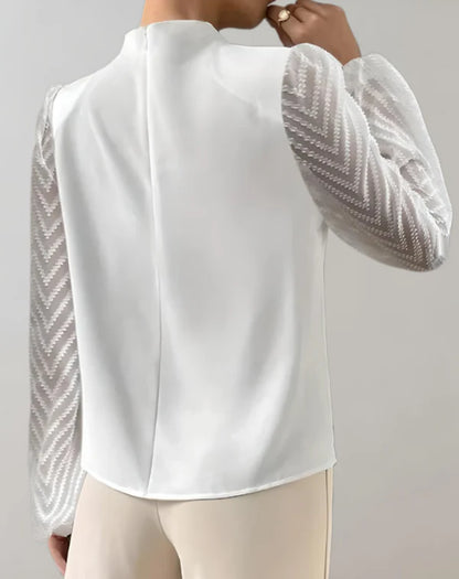 Eloise - elegante witte top met blouse met ronde hals