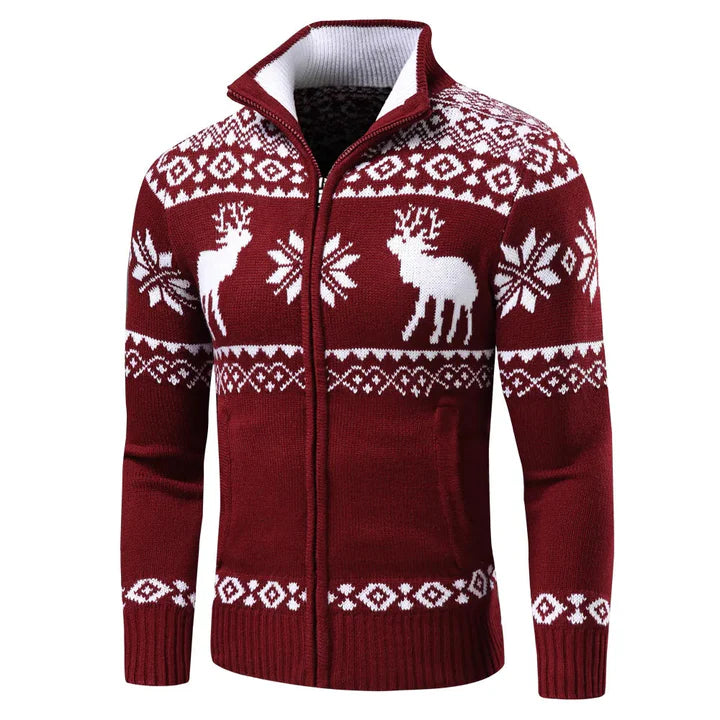 Kerstvest - opstaande kraag - vest kerst trui