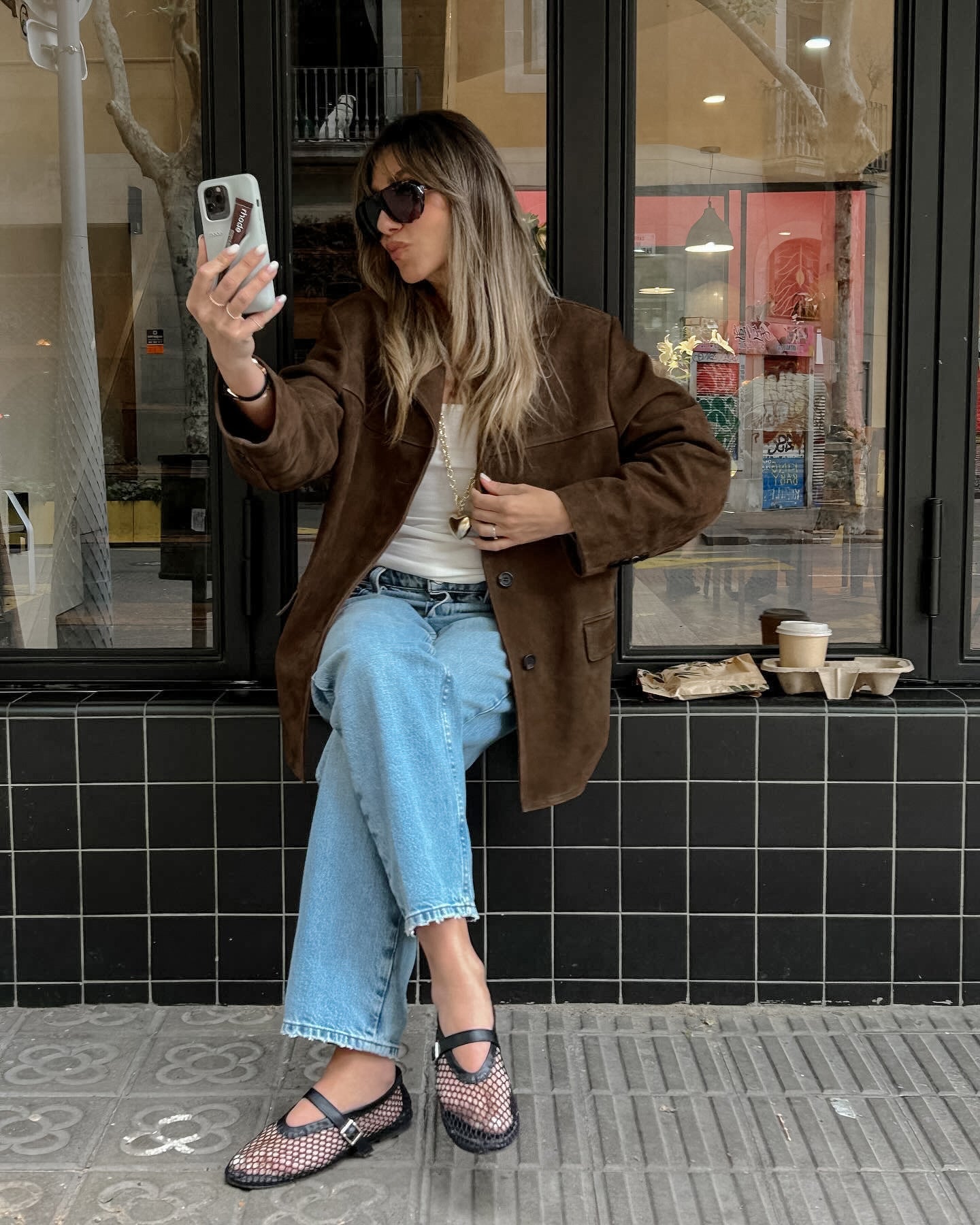 Wildlederjacke – Vintage – Braun – Oversize-Jacke – Damenjacke-Leyna Moda