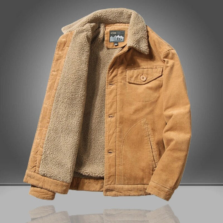 Finnio - fleece gevoerd corduroy jack voor heren