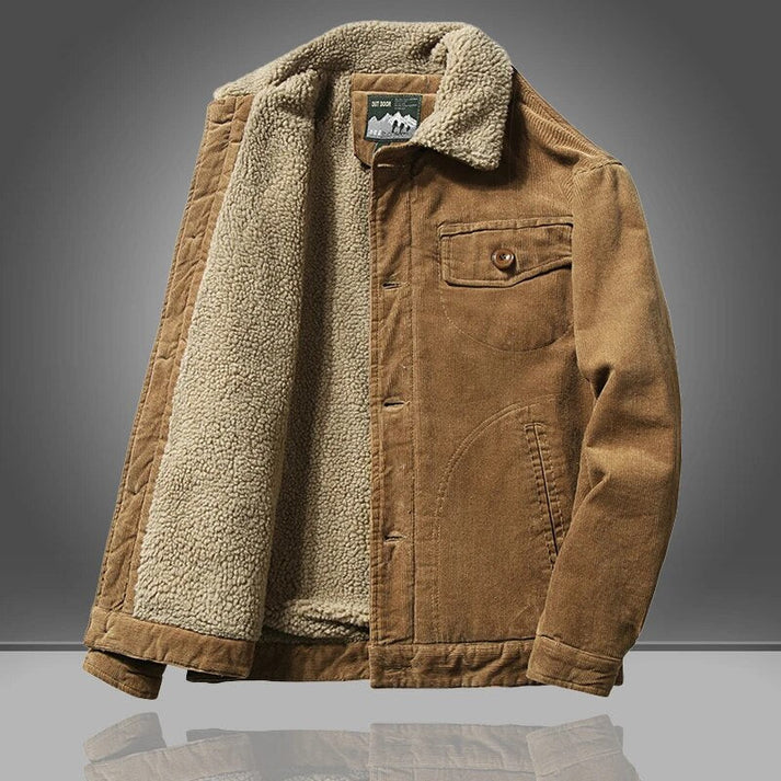 Finnio - fleece gevoerd corduroy jack voor heren
