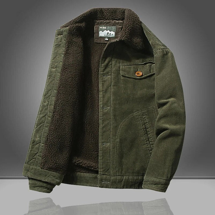 Finnio - fleece gevoerd corduroy jack voor heren
