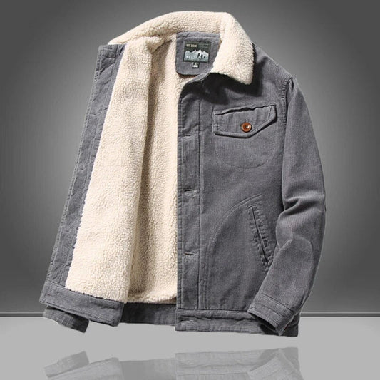 Finnio - fleece gevoerd corduroy jack voor heren
