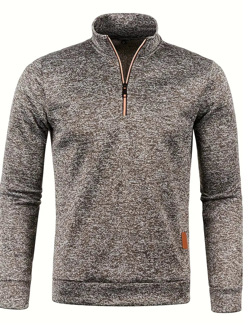 Zak - stijlvolle fleece herentrui met halve rits