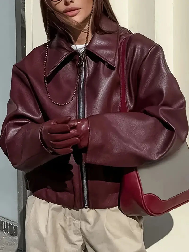 Cassidy - stijlvol, oversized leren jack