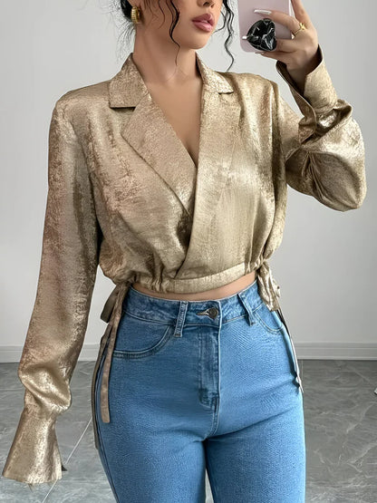 Rosilyn - elegante gouden blouse voor dames