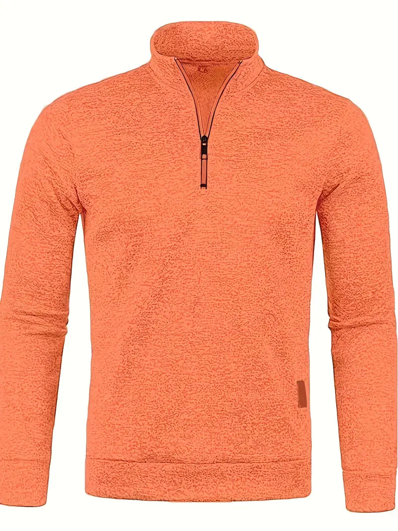 Zak - stijlvolle fleece herentrui met halve rits