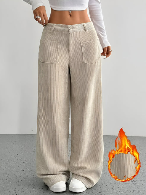 Sibille | casual broek van corduroy met wijde pijpen