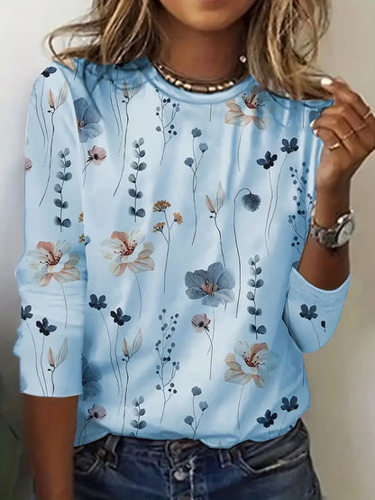 Hester - t-shirt met lange mouwen en bloemenprint