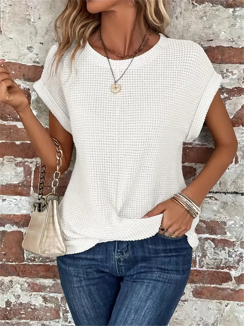 Aurelia – casual top met korte mouwen en ronde hals