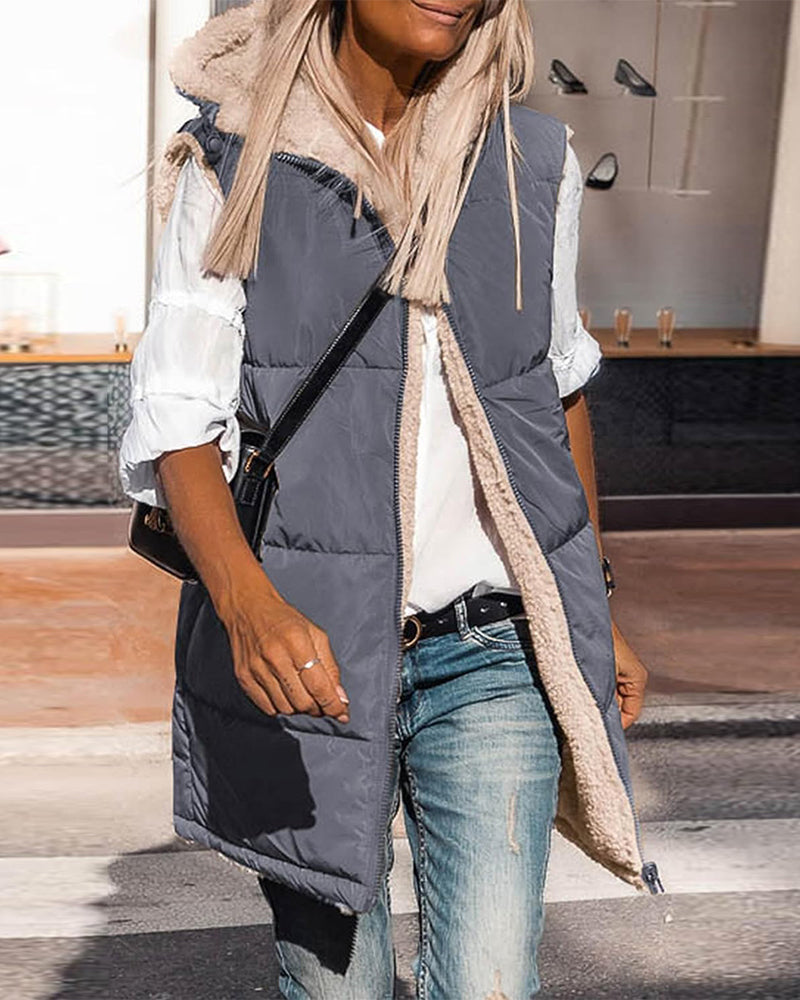 Omkeerbaar thermisch vest met capuchon