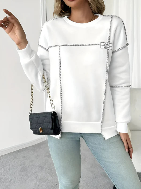 Ottilie - asymmetrisch geribd sweatshirt met capuchon voor dames