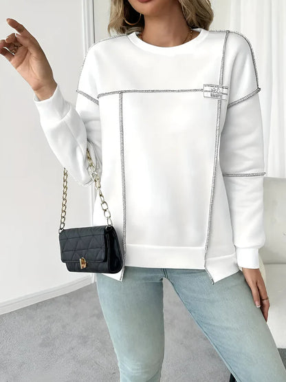 Ottilie - asymmetrisch geribd sweatshirt met capuchon voor dames