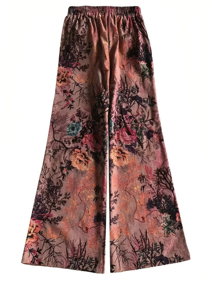 Jessica | moeiteloze broek met wijde pijpen en bloemen