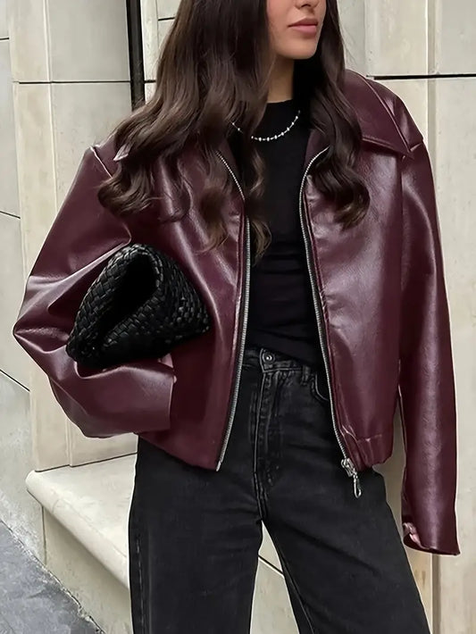 Cassidy - stijlvol, oversized leren jack