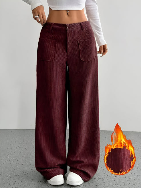 Sibille | casual broek van corduroy met wijde pijpen