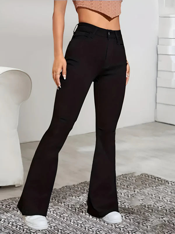 Camila - high waist flare stretch mustache jeans