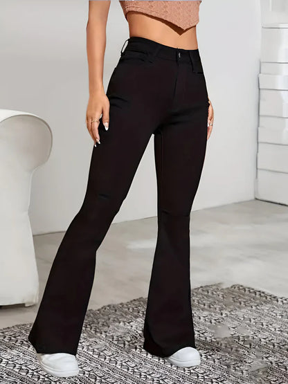 Camila - high waist flare stretch mustache jeans