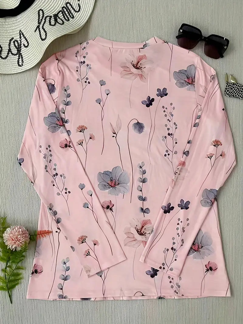 Hester - t-shirt met lange mouwen en bloemenprint