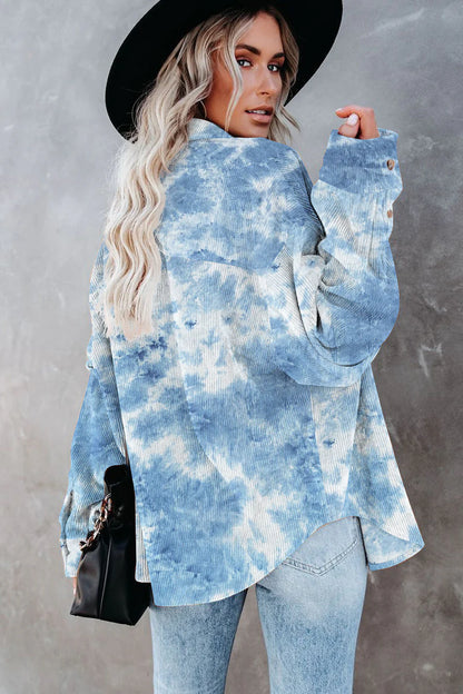 Stijlvol tie-dye corduroy overhemd voor dames